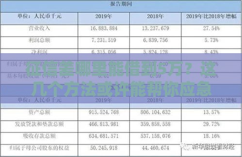 征信差哪里能借到5万？这几个方法或许能帮你应急