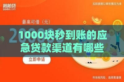 1000块秒到账的应急贷款渠道有哪些？低门槛申请攻略！