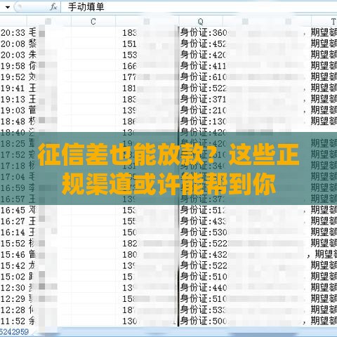 征信差也能放款？这些正规渠道或许能帮到你