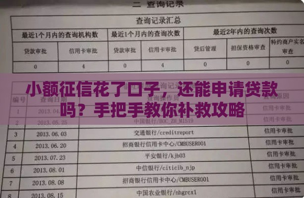 小额征信花了口子，还能申请贷款吗？手把手教你补救攻略