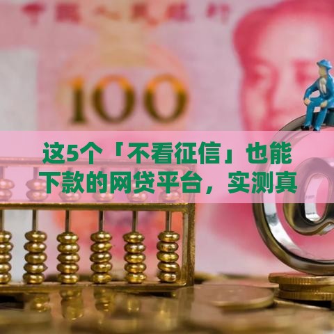 这5个「不看征信」也能下款的网贷平台，实测真实可靠！