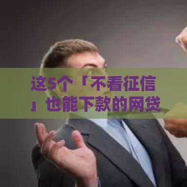 这5个「不看征信」也能下款的网贷平台，实测真实可靠！