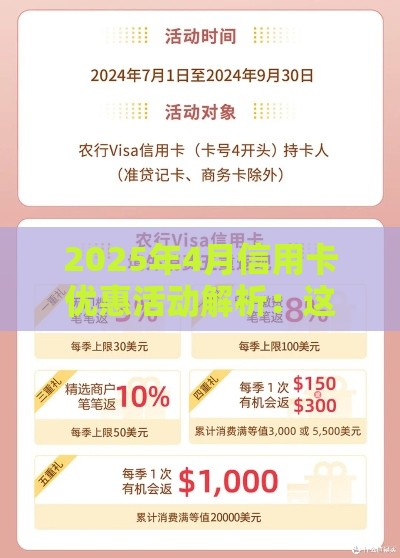 2025年4月信用卡优惠活动解析：这些刷卡福利帮你省下一笔钱！