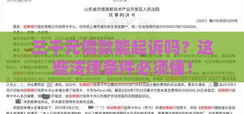 三千元借款能起诉吗？这些法律条件必须懂！