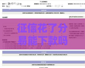 征信花了分易能下款吗？这几点必须搞清楚！