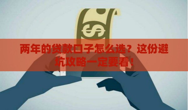 两年的贷款口子怎么选？这份避坑攻略一定要看！