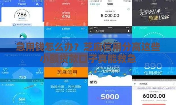 急用钱怎么办？芝麻信用分高这些小额贷款口子真能救急