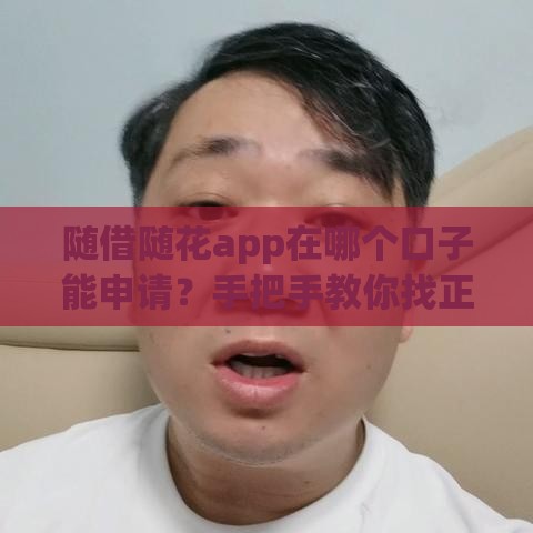 随借随花app在哪个口子能申请？手把手教你找正规渠道