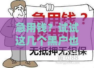 急用钱？试试这几个黑户也能下款的正规渠道