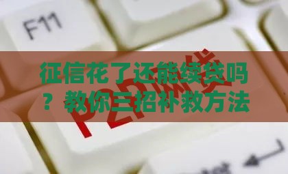 征信花了还能续贷吗？教你三招补救方法！