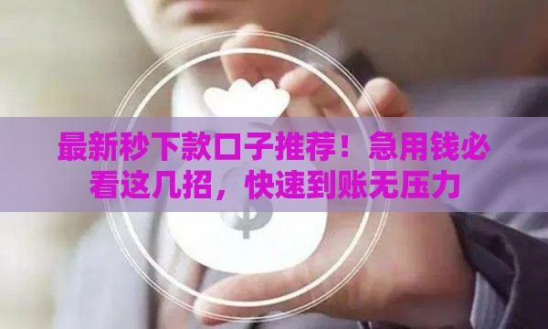 最新秒下款口子推荐！急用钱必看这几招，快速到账无压力