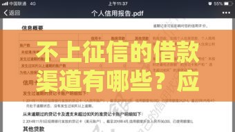 不上征信的借款渠道有哪些？应急借款新路子大公开！