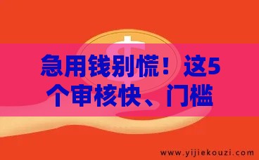 急用钱别慌！这5个审核快、门槛低的平台新手也能轻松下款