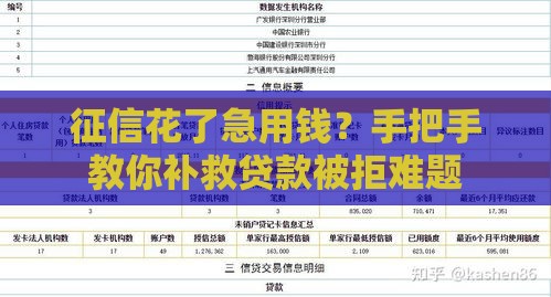 征信花了急用钱？手把手教你补救贷款被拒难题