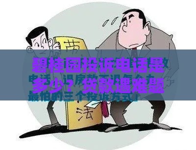 碧桂园投诉电话是多少？贷款遇难题这样维权最靠谱