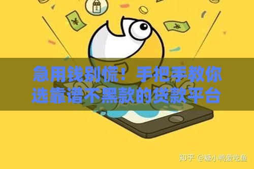 急用钱别慌！手把手教你选靠谱不黑款的贷款平台