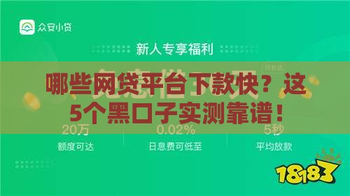 哪些网贷平台下款快？这5个黑口子实测靠谱！