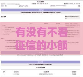 有没有不看征信的小额贷款？真实渠道盘点