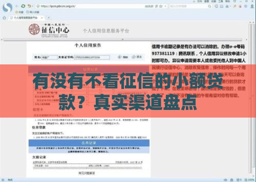 有没有不看征信的小额贷款？真实渠道盘点