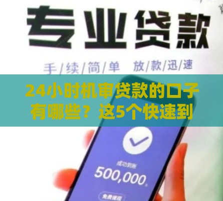 24小时机审贷款的口子有哪些？这5个快速到账的平台真靠谱！
