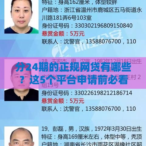 分24期的正规网贷有哪些？这5个平台申请前必看！
