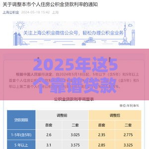 2025年这5个靠谱贷款平台利息低到偷笑