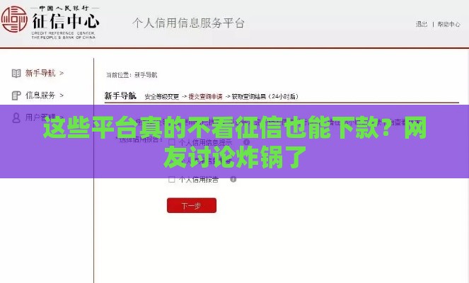 这些平台真的不看征信也能下款？网友讨论炸锅了
