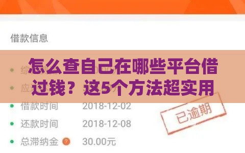 怎么查自己在哪些平台借过钱？这5个方法超实用！
