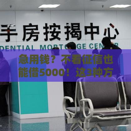 急用钱？不看征信也能借5000！这3种方法亲测有效