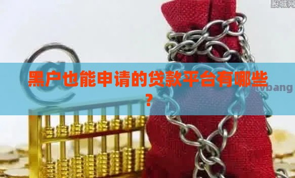黑户也能申请的贷款平台有哪些？