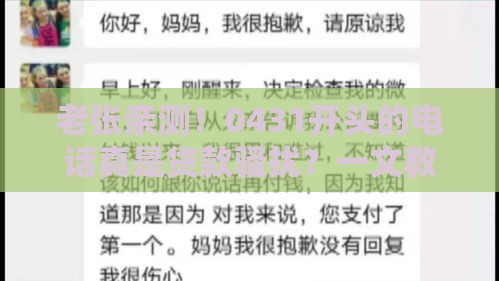 老张亲测！0431开头的电话真是贷款骚扰？一文教你辨别方法
