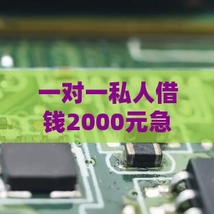 一对一私人借钱2000元急用必看！3分钟搞懂流程+避坑指南