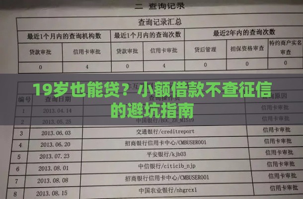 19岁也能贷？小额借款不查征信的避坑指南