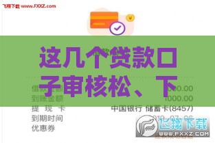这几个贷款口子审核松、下款快到账稳
