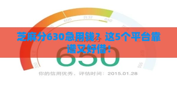 芝麻分630急用钱？这5个平台靠谱又好借！