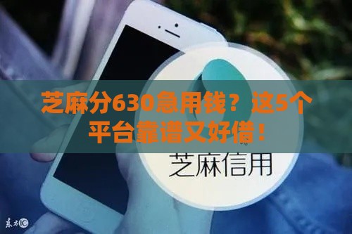 芝麻分630急用钱？这5个平台靠谱又好借！