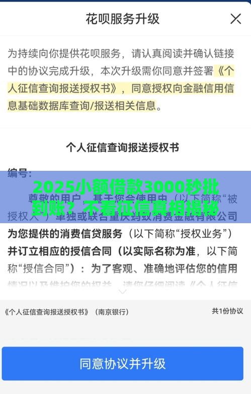 2025小额借款3000秒批到账？不看征信真相揭秘