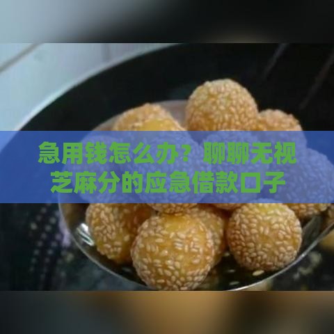 急用钱怎么办？聊聊无视芝麻分的应急借款口子