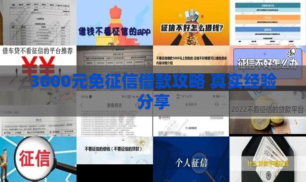 3000元免征信借款攻略 真实经验分享