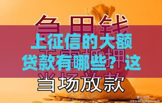 上征信的大额贷款有哪些？这5个靠谱口子别错过！