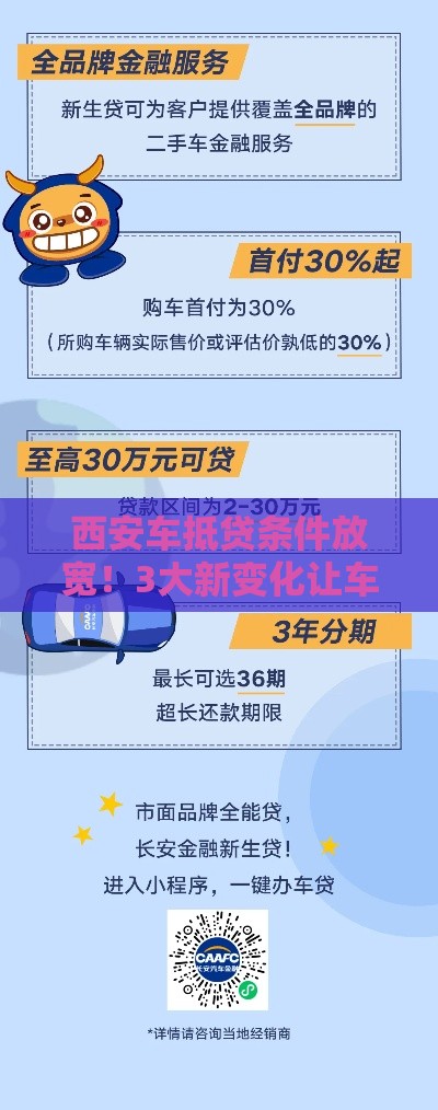 西安车抵贷条件放宽！3大新变化让车主更快拿钱