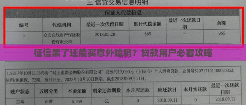 征信黑了还能买意外险吗?贷款用户必看攻略 征信黑了还能买意外险吗?贷款用户必看攻略