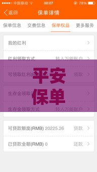 平安保单贷款口子开启 3天到账攻略