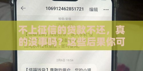 不上征信的贷款不还，真的没事吗？这些后果你可能想不到！