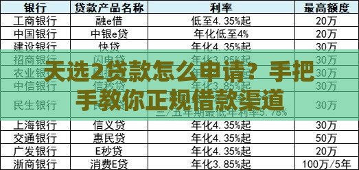 天选2贷款怎么申请？手把手教你正规借款渠道