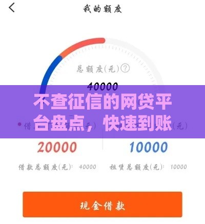 不查征信的网贷平台盘点，快速到账不是梦