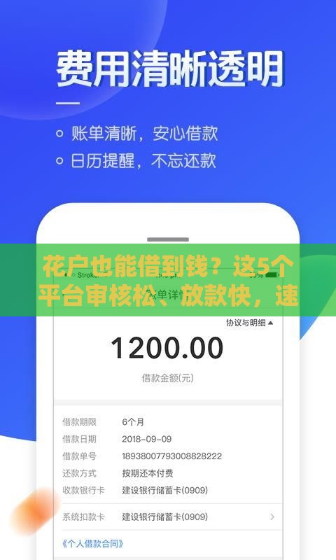 花户也能借到钱？这5个平台审核松、放款快，速看！