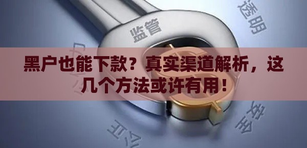 黑户也能下款？真实渠道解析，这几个方法或许有用！