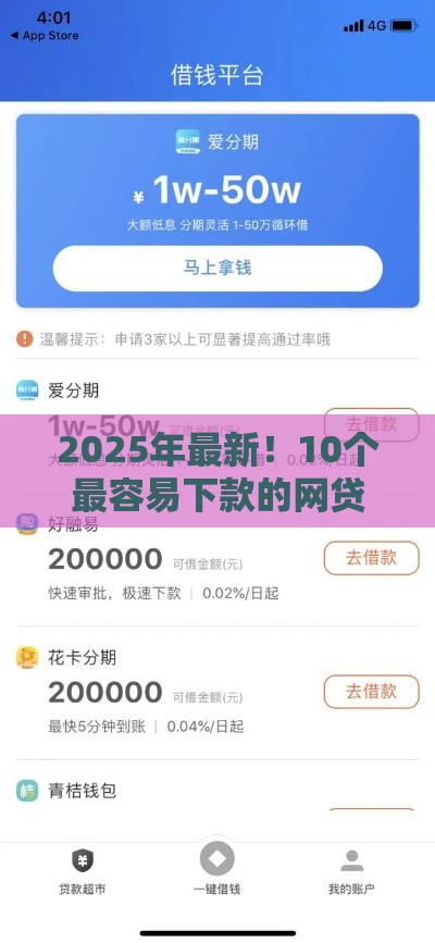 2025年最新！10个最容易下款的网贷平台推荐（附真实测评）