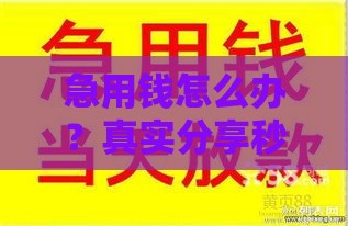 急用钱怎么办？真实分享秒下款攻略，快速周转必看！